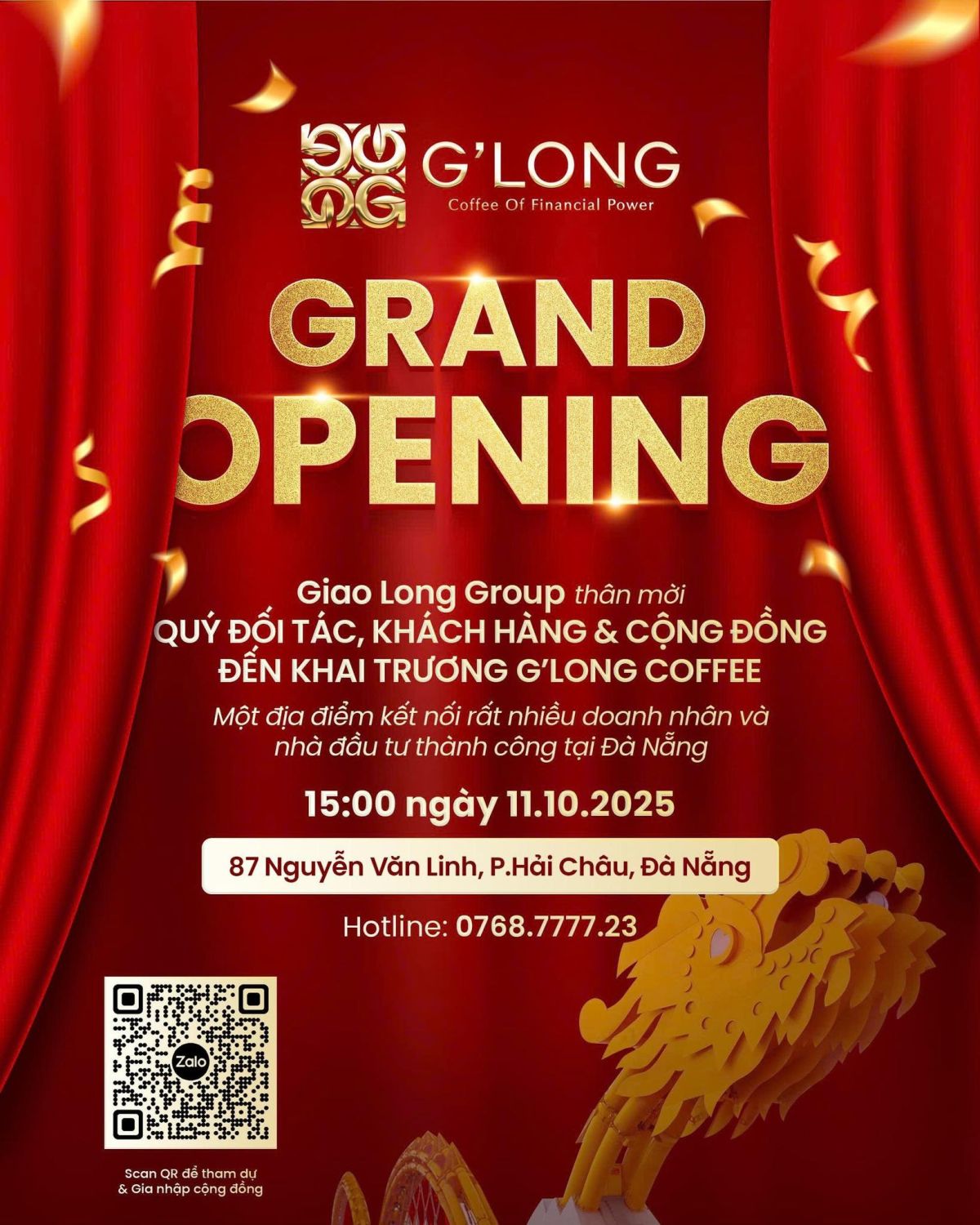 Khai trương G’Long Coffee Đà Nẵng: Nâng tầm không gian giao lưu cho doanh nhân thành đạt